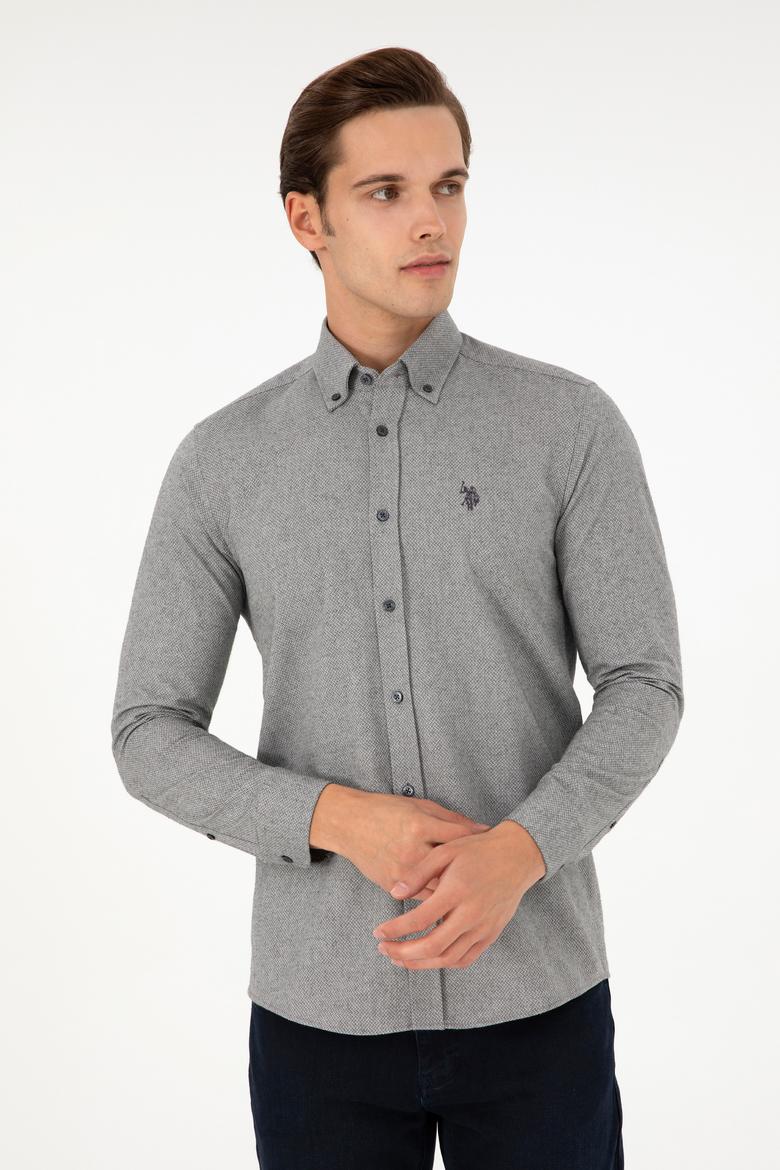 Erkek Antrasit Uzun Kollu Gömlek - 50296626025