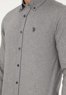 Erkek Antrasit Uzun Kollu Gömlek - 50296626025