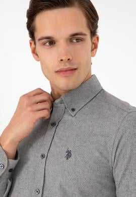 Erkek Antrasit Uzun Kollu Gömlek - 50296626025