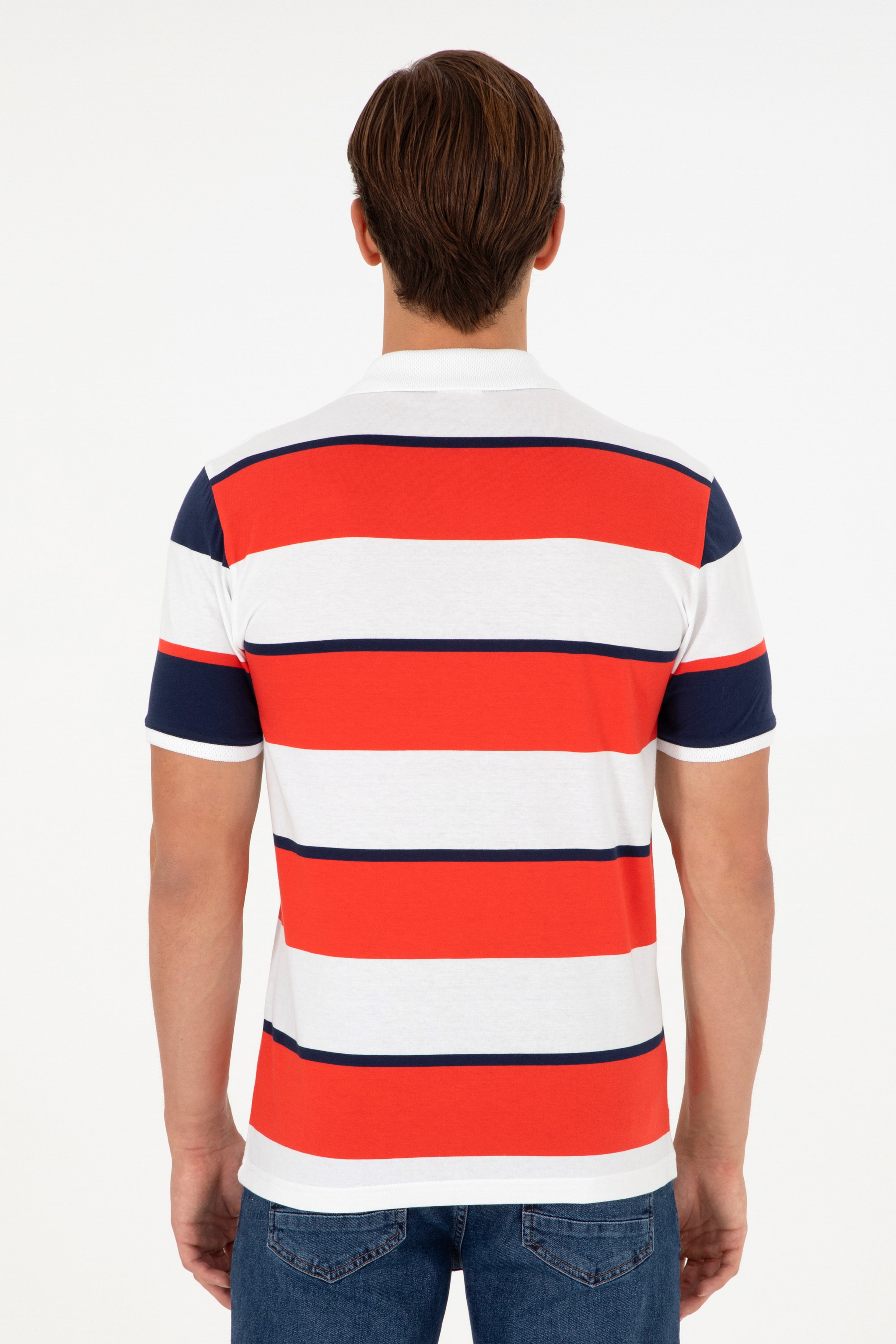 Erkek Regular Fit Polo Yaka Kırmızı Tişört - Image 5