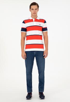 Erkek Regular Fit Polo Yaka Kırmızı Tişört - 50282023023