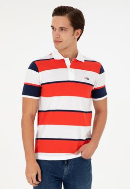 Erkek Regular Fit Polo Yaka Kırmızı Tişört - 50282023023