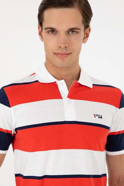 Erkek Regular Fit Polo Yaka Kırmızı Tişört