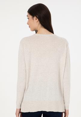 Kadın Taş Melanj Basic Bisiklet Yaka Kazak - 50288951038