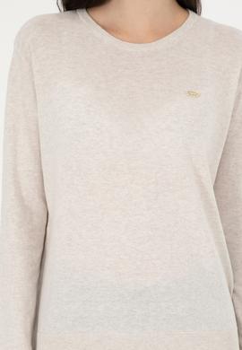 Kadın Taş Melanj Basic Bisiklet Yaka Kazak - 50288951038