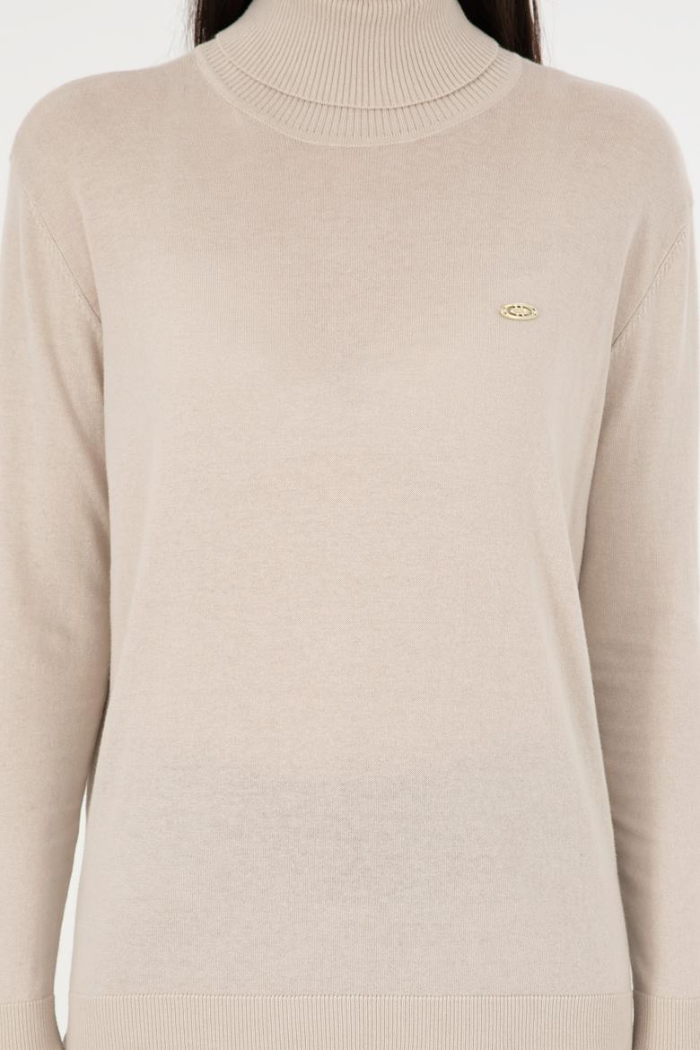 Kadın Taş Basic Boğazlı Kazak - 50288974061