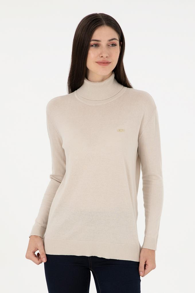 Kadın Taş Basic Boğazlı Kazak