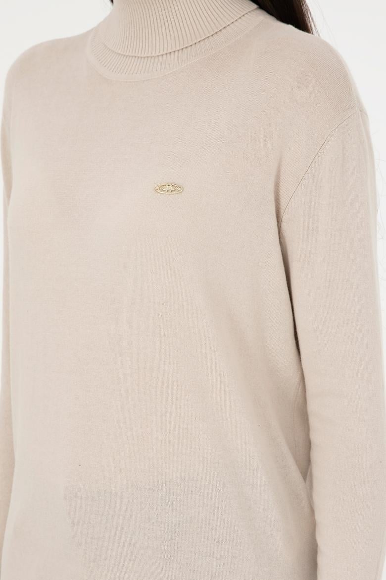 Kadın Taş Basic Boğazlı Kazak - 50288974061