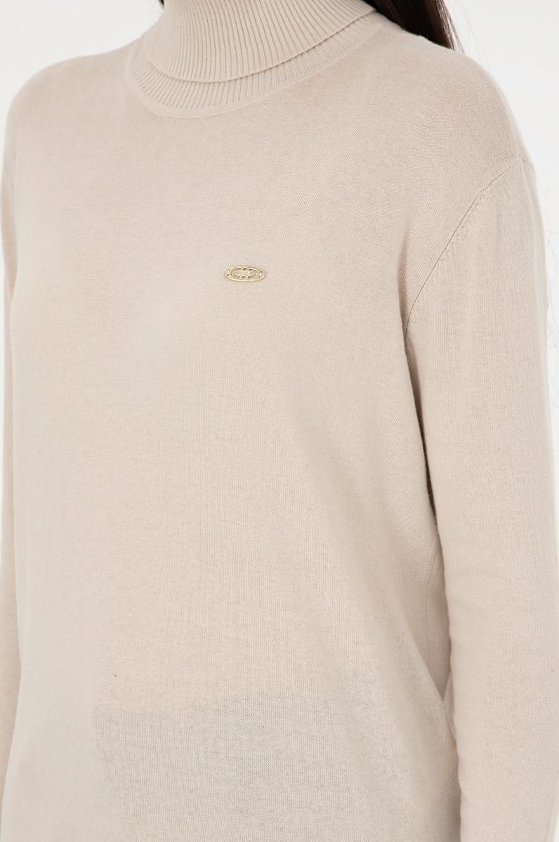 Kadın Taş Basic Boğazlı Kazak