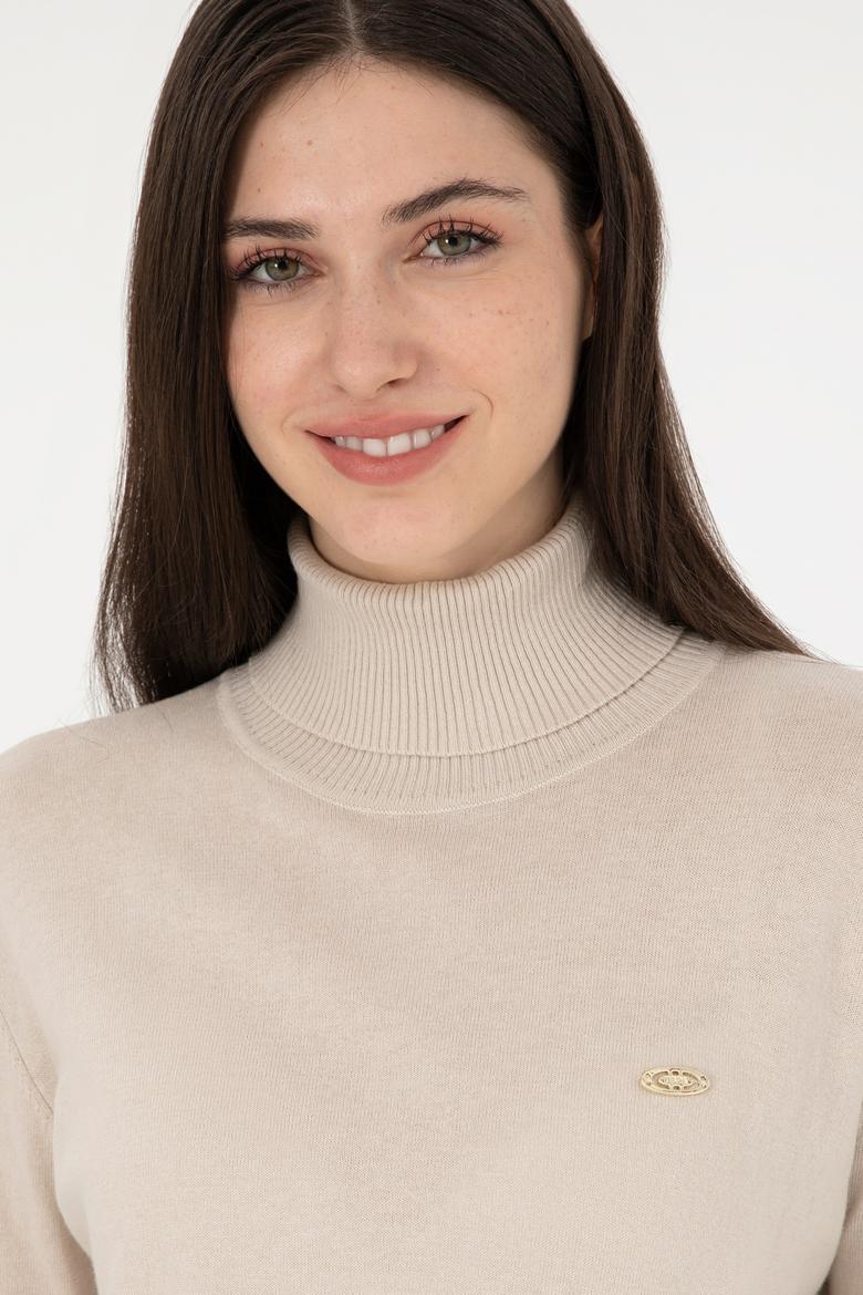 Kadın Taş Basic Boğazlı Kazak - 50288974061