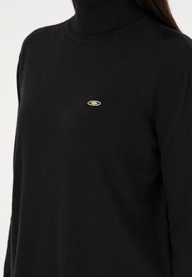 Kadın Siyah Basic Boğazlı Kazak - 50288974005