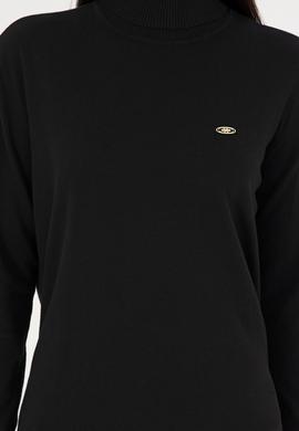 Kadın Siyah Basic Boğazlı Kazak - 50288974005