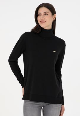 Kadın Siyah Basic Boğazlı Kazak - 50288974005