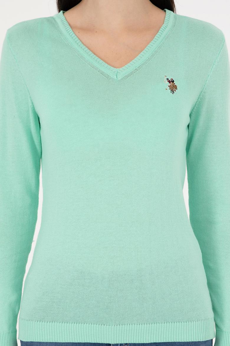 Kadın Mint Basic V Yaka Kazak - 50288983045