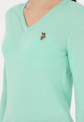 Kadın Mint Basic V Yaka Kazak - 50288983045