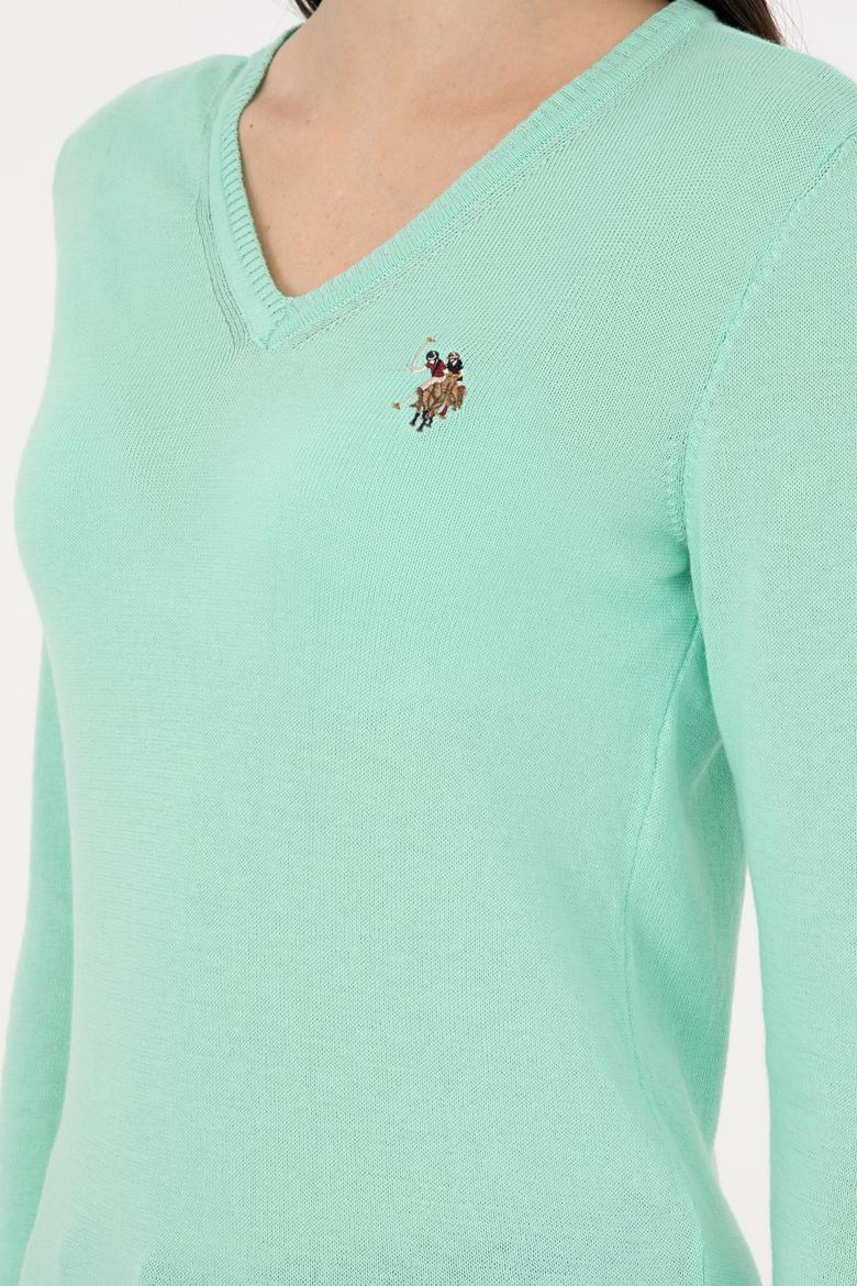 Kadın Mint Basic V Yaka Kazak - 50288983045
