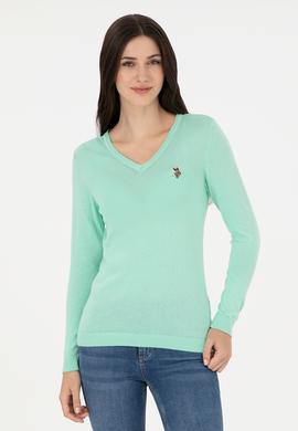 Kadın Mint Basic V Yaka Kazak - 50288983045