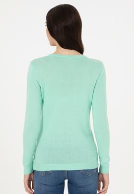 Kadın Mint Basic V Yaka Kazak - 50288983045