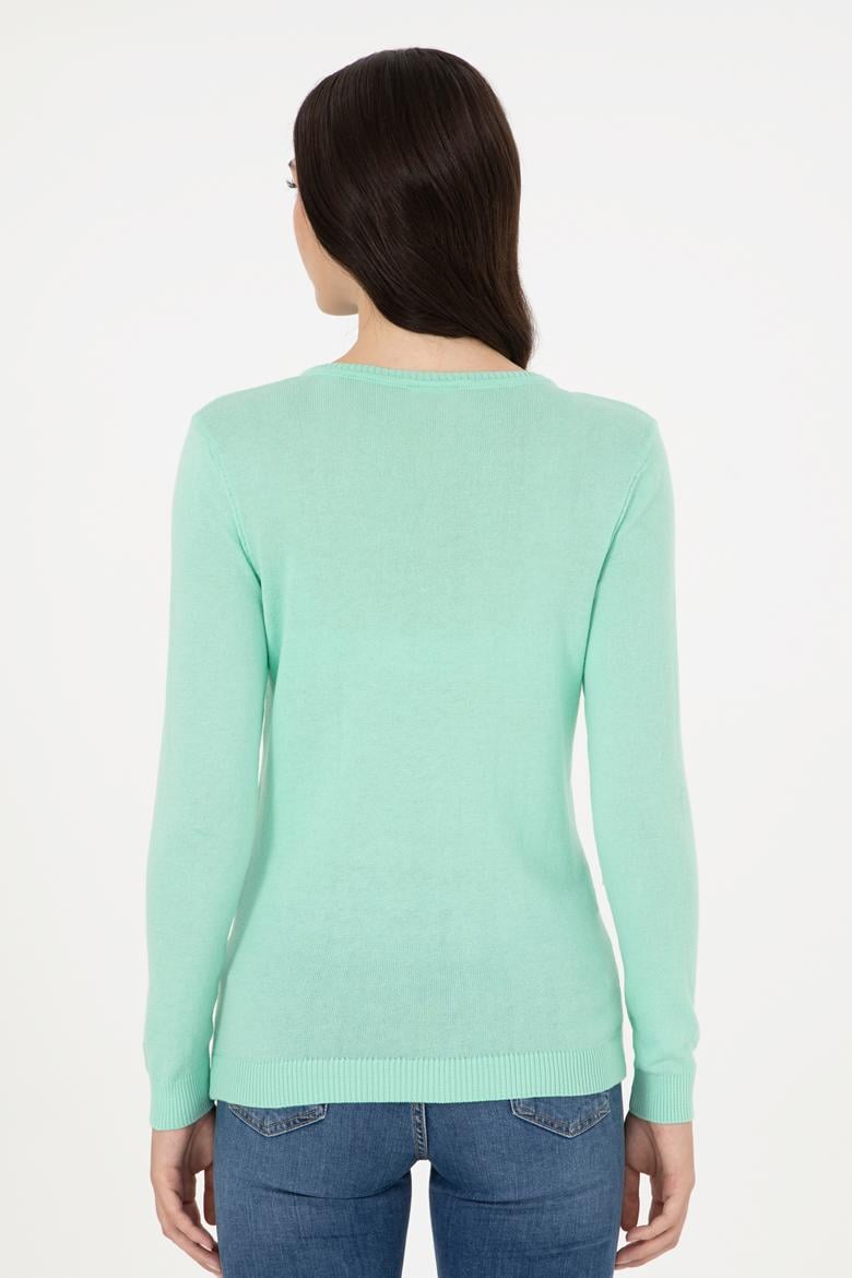 Kadın Mint Basic V Yaka Kazak - 50288983045