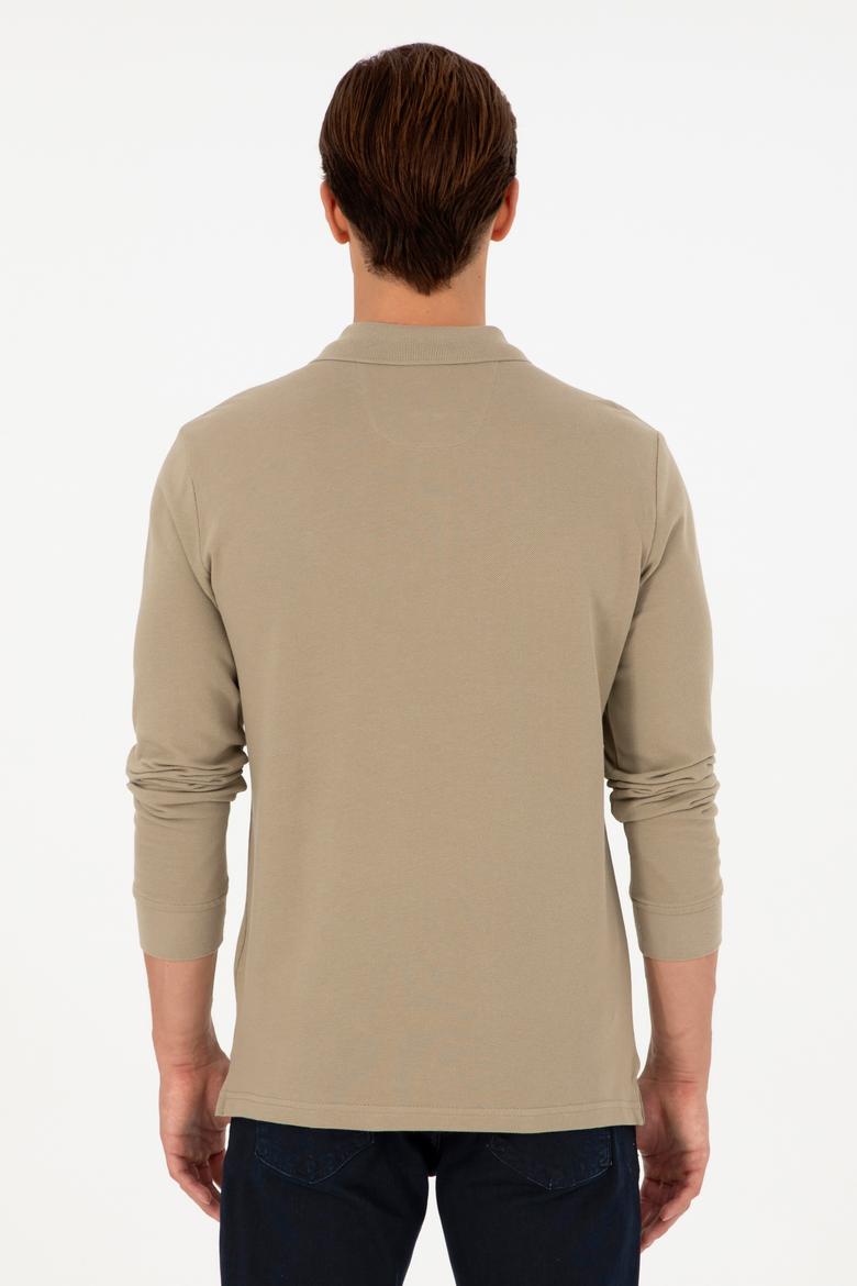 Erkek Açık Haki Basic Sweatshirt - 50289062196