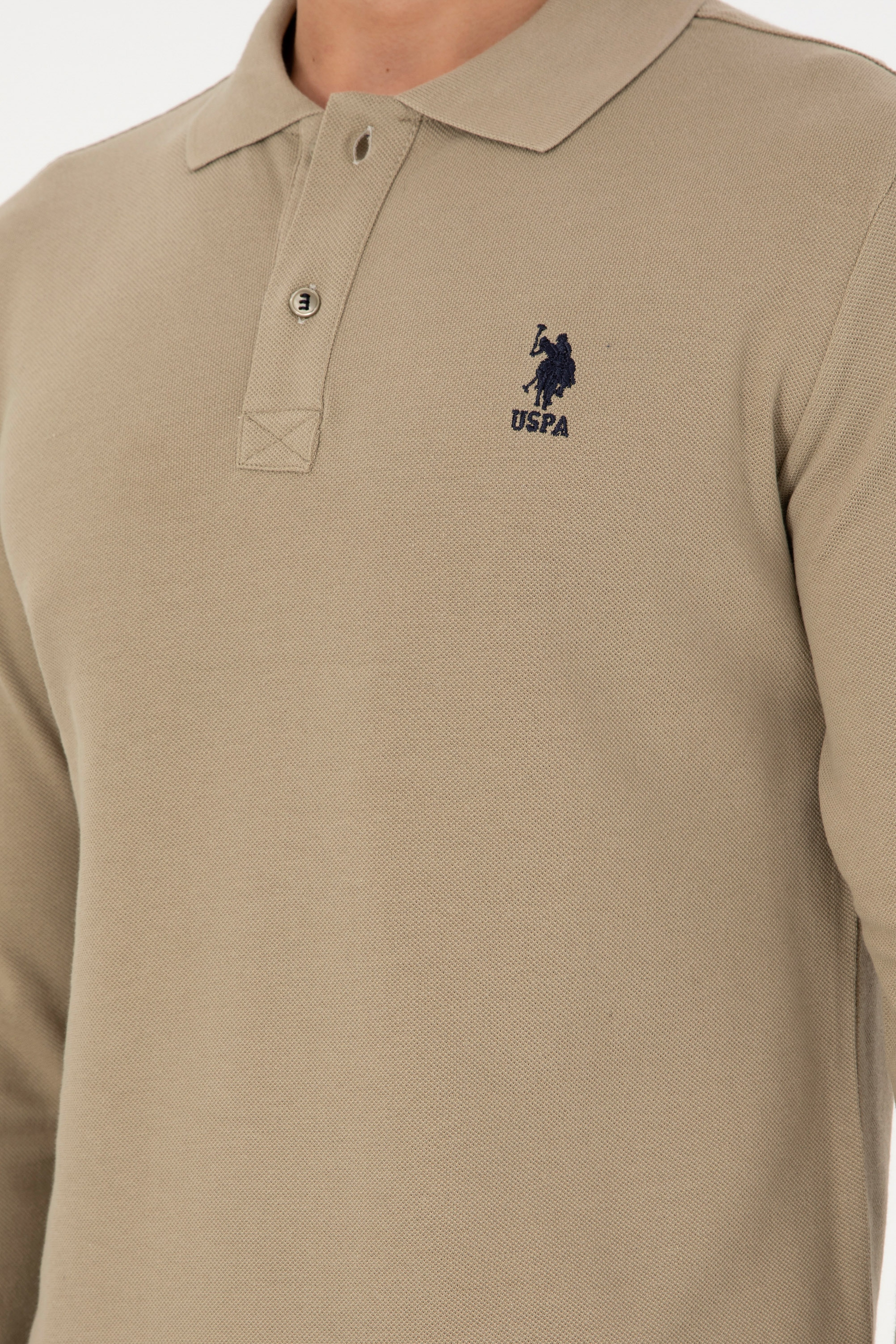 Erkek Açık Haki Basic Sweatshirt