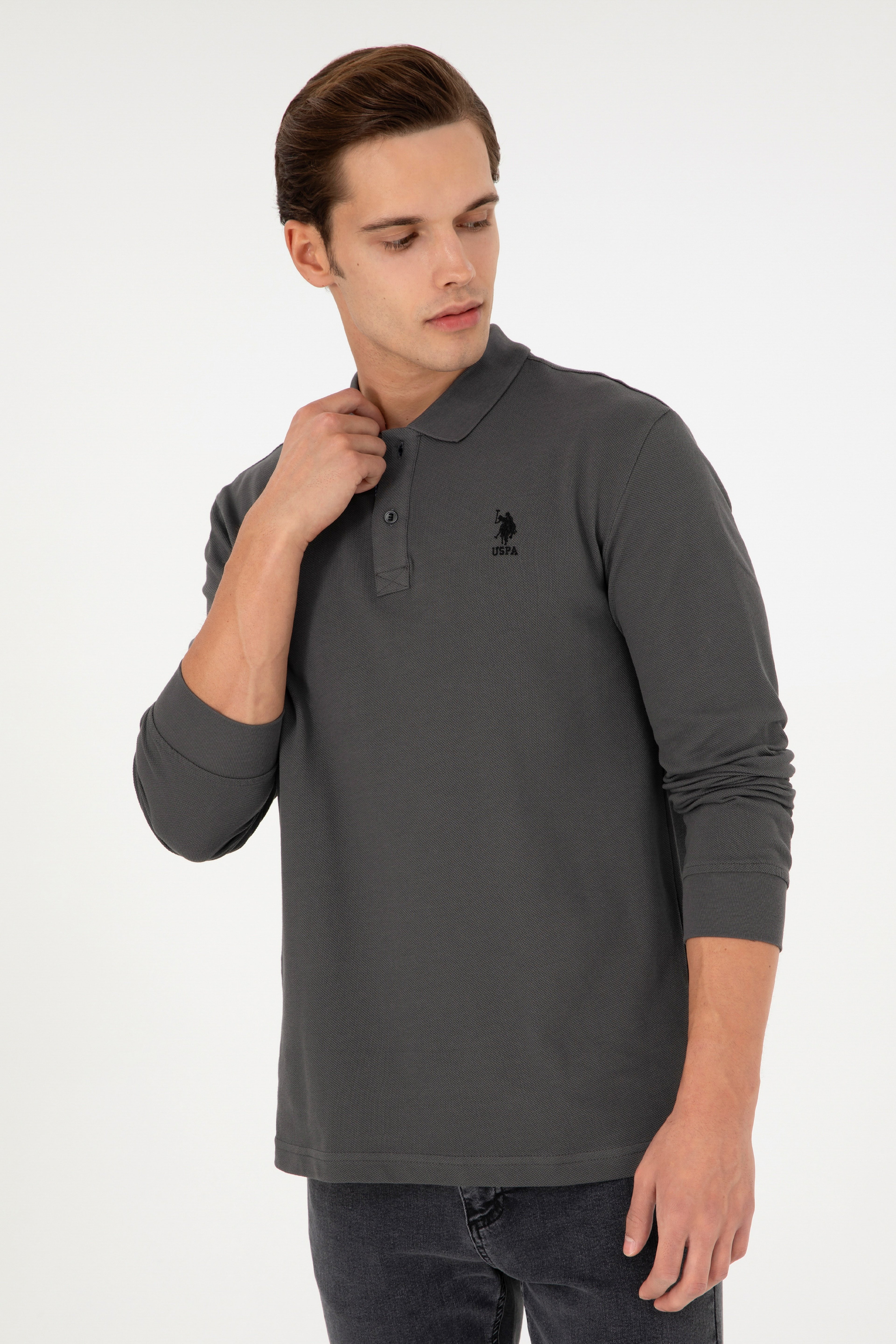 Erkek Antrasit Basic Sweatshirt - Image 3