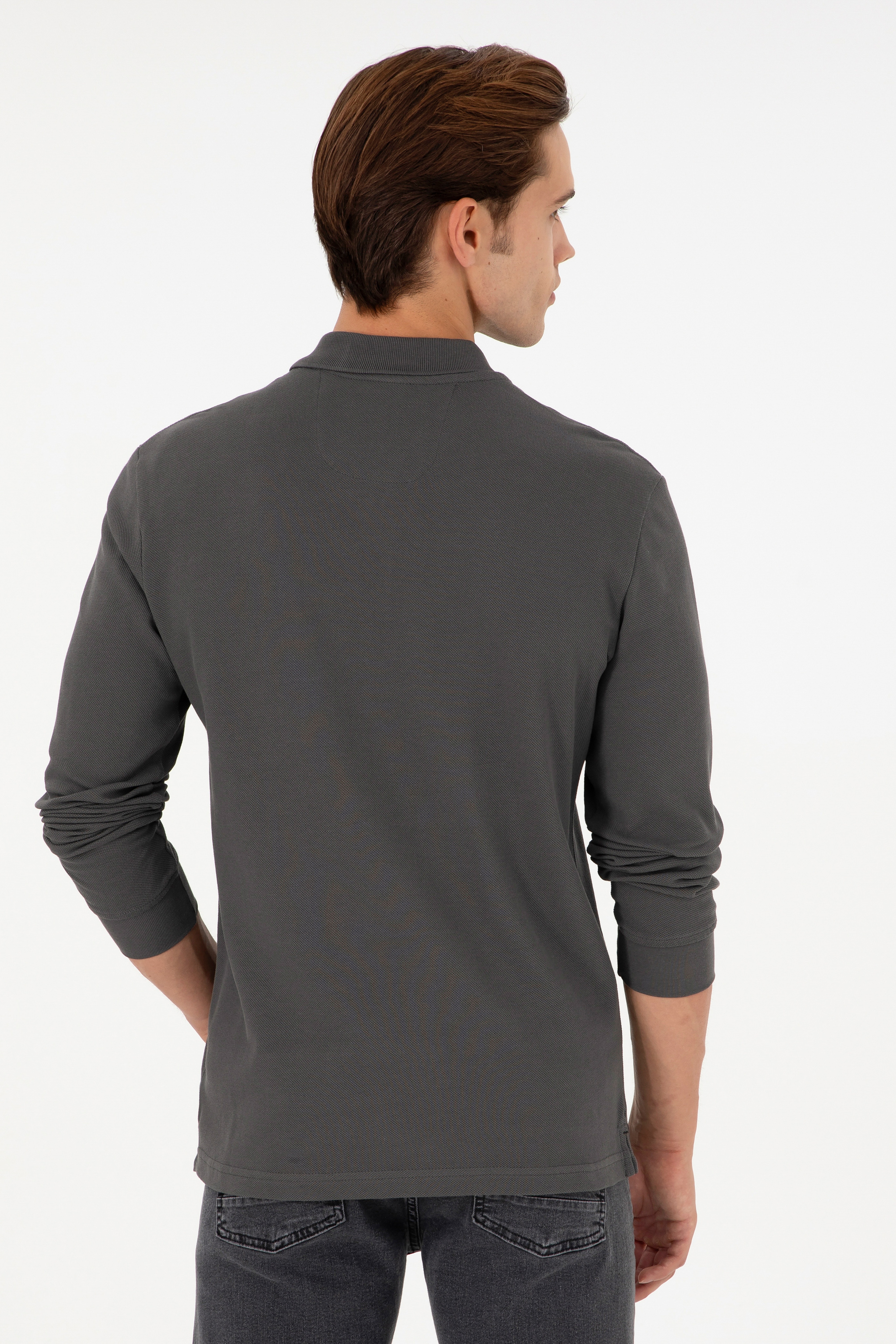 Erkek Antrasit Basic Sweatshirt - Image 5
