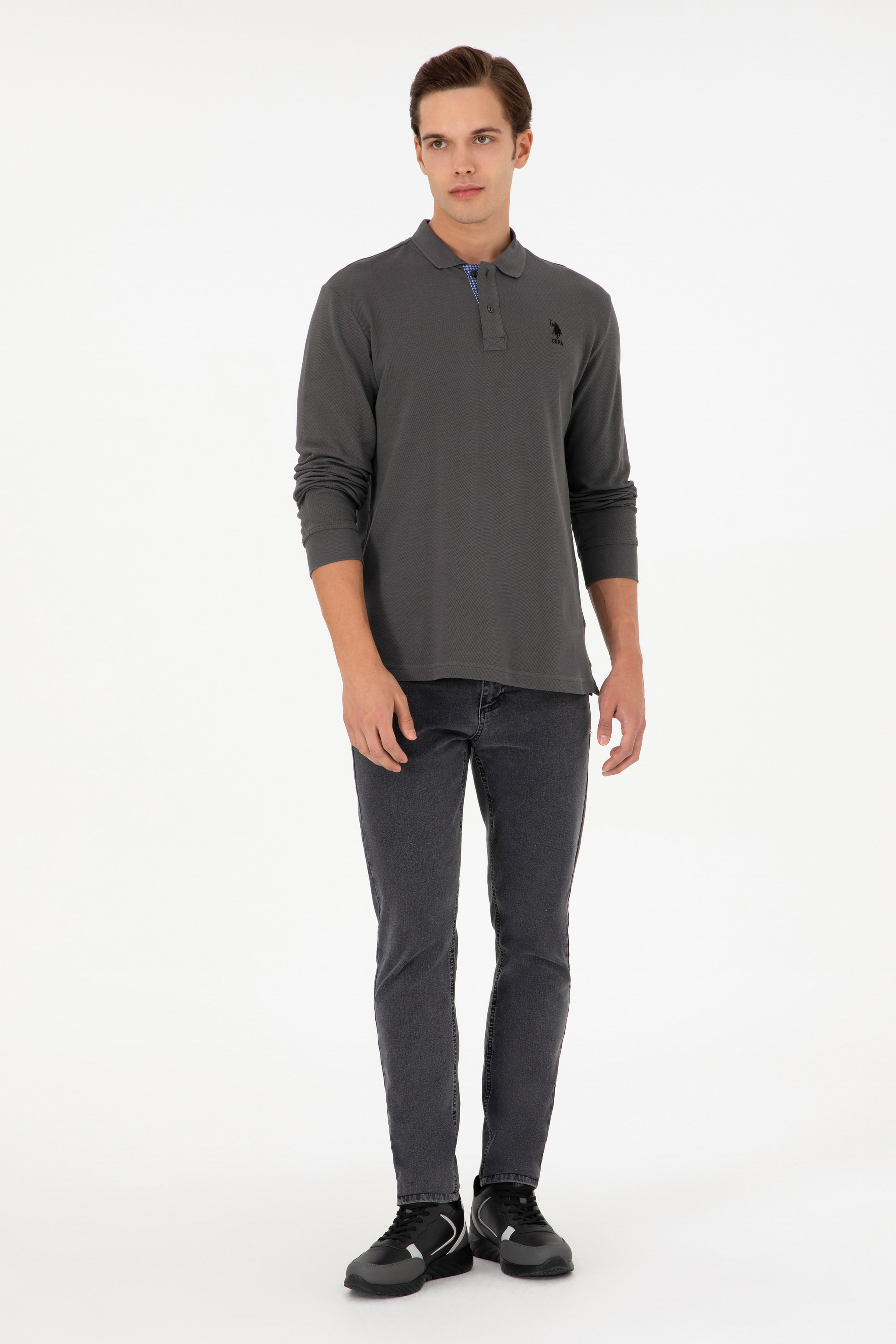 Erkek Antrasit Basic Sweatshirt - Image 4