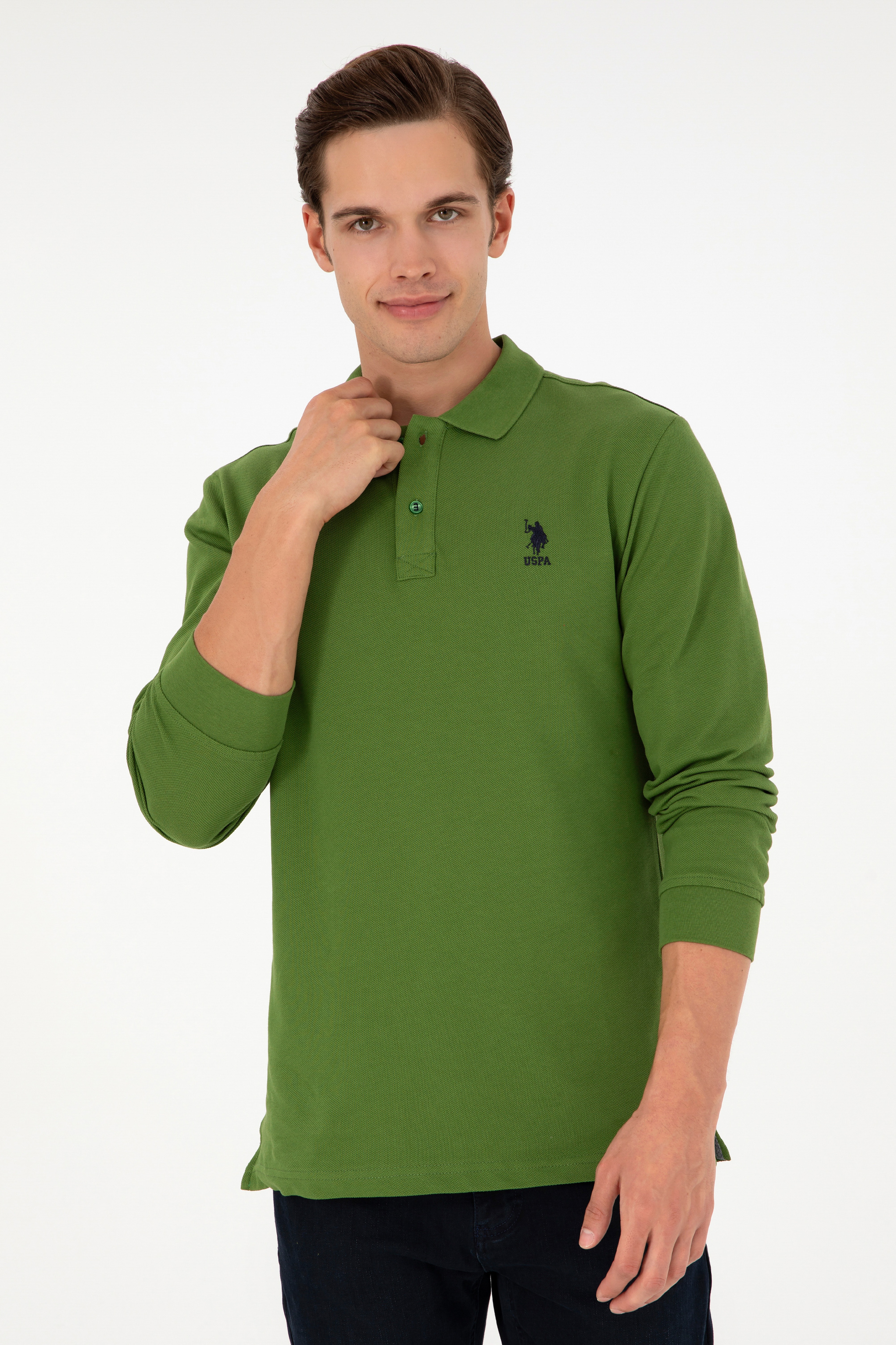 Erkek Yeşil Basic Sweatshirt - Image 3