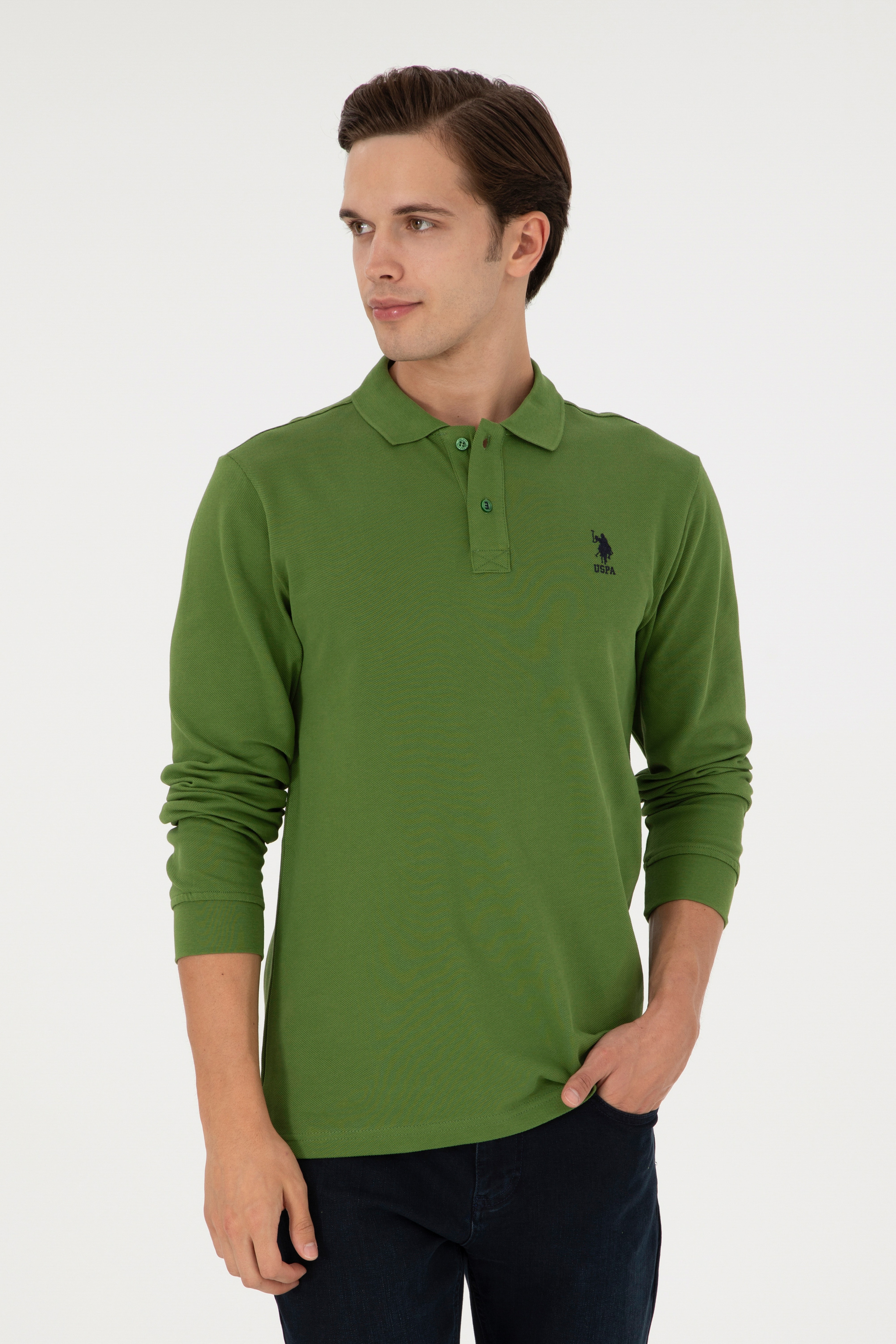 Erkek Yeşil Basic Sweatshirt - Image 1