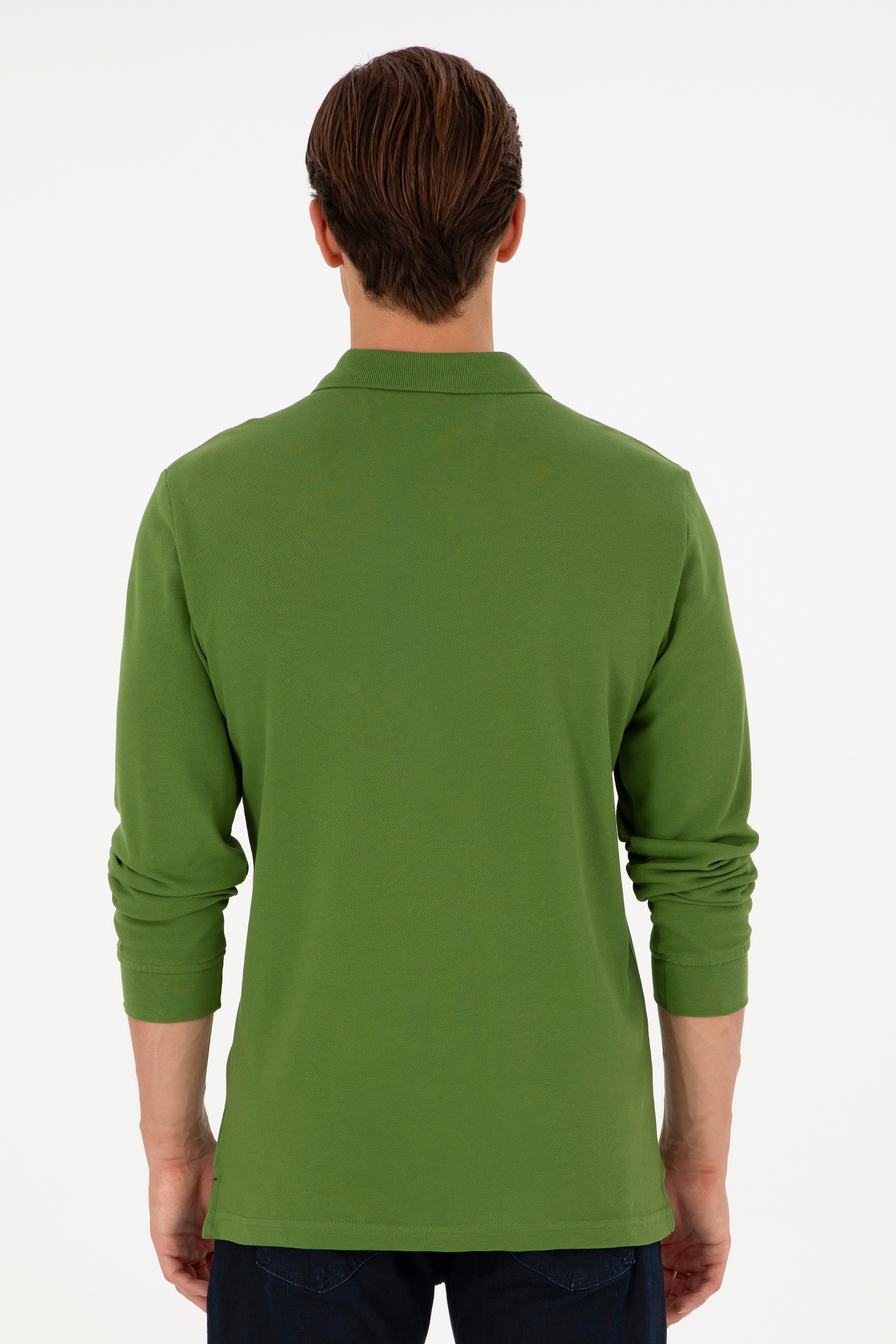 Erkek Yeşil Basic Sweatshirt - Image 5