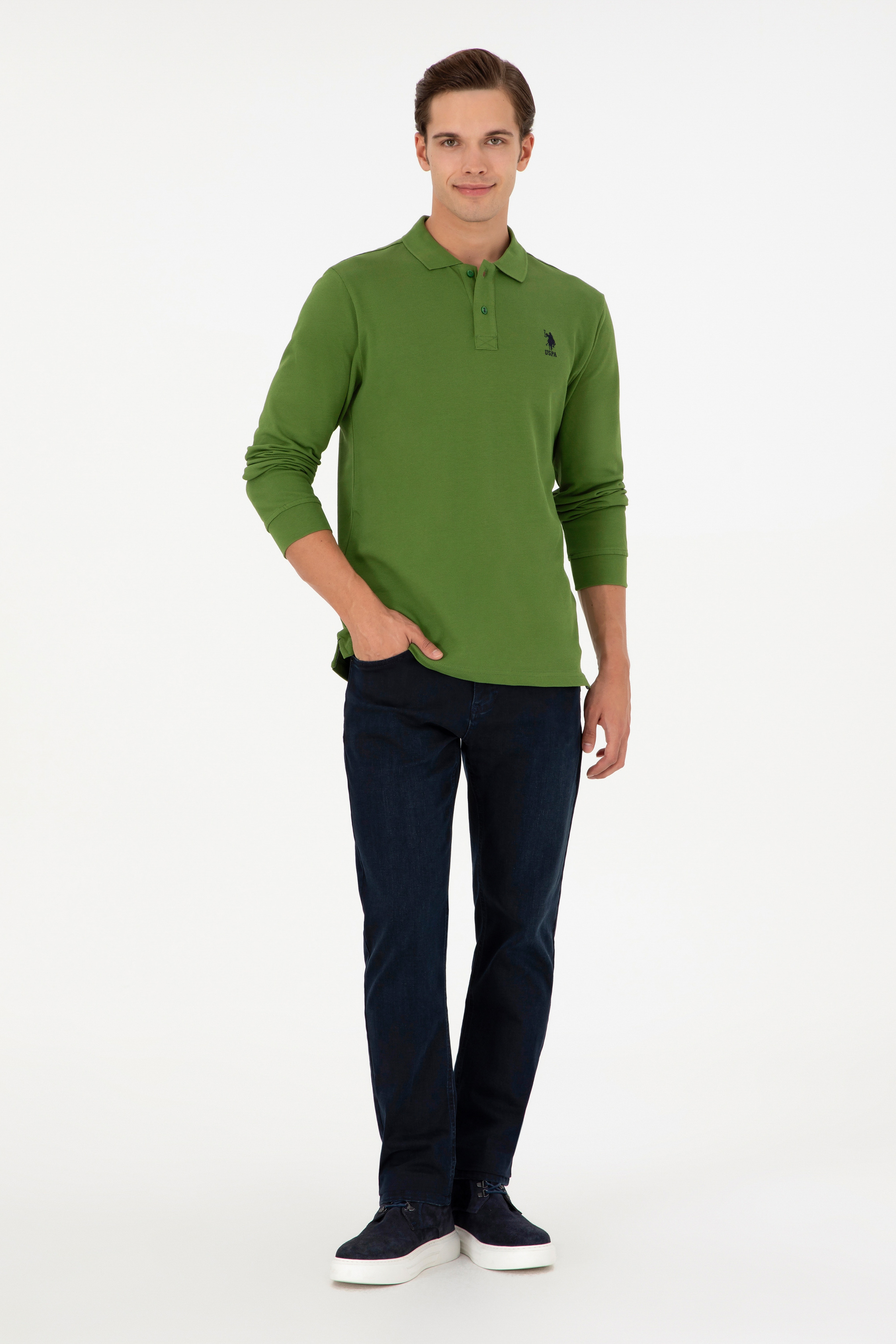 Erkek Yeşil Basic Sweatshirt