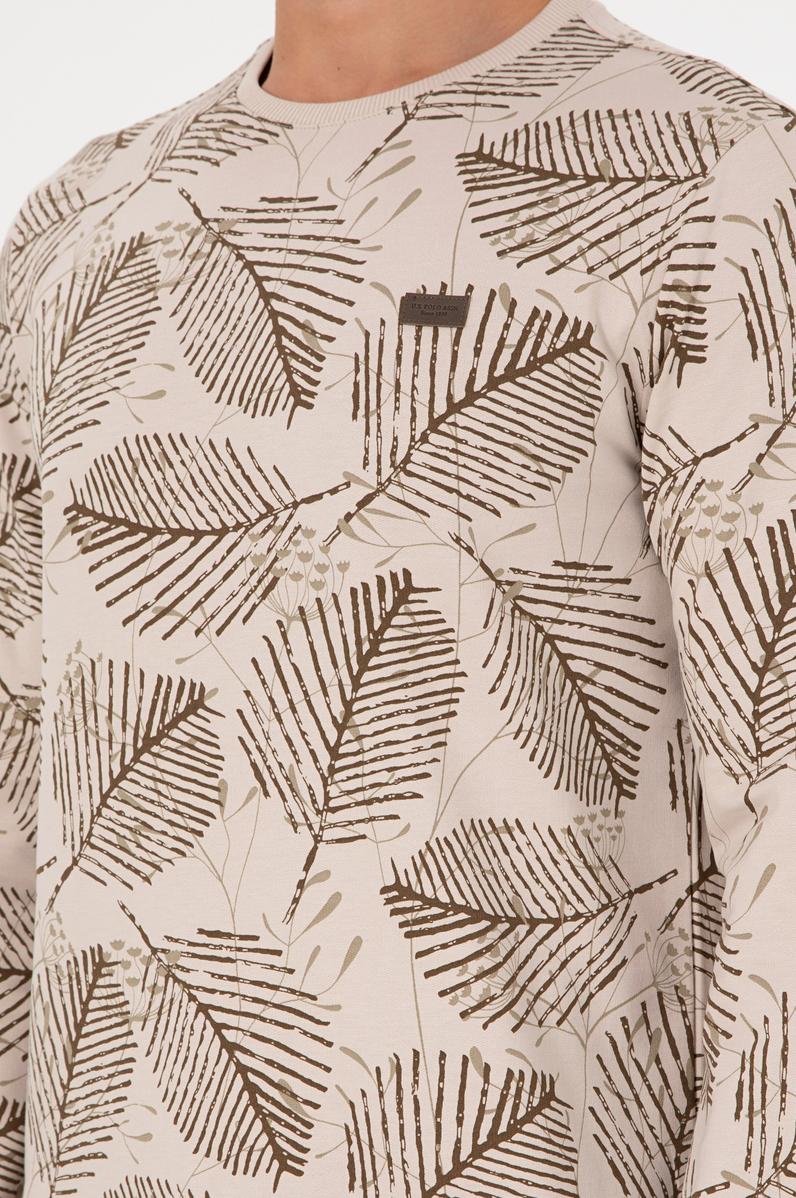 Erkek Regular Fit Bisiklet Yaka Camel Sweatshirt