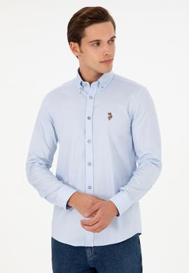 Erkek Açık Mavi Uzun Kollu Basic Gömlek - 50293847003