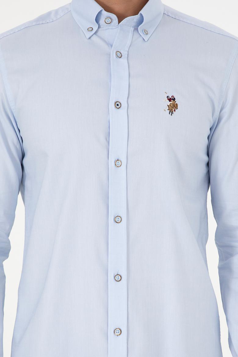 Erkek Açık Mavi Uzun Kollu Basic Gömlek - 50293847003