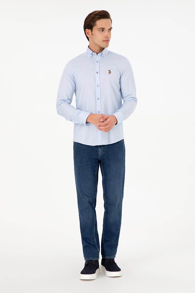 Erkek Açık Mavi Uzun Kollu Basic Gömlek - 50293847003