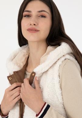 Kadın Ekru Deri Ceket - 50297195003