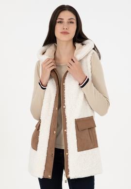 Kadın Ekru Deri Ceket - 50297195003