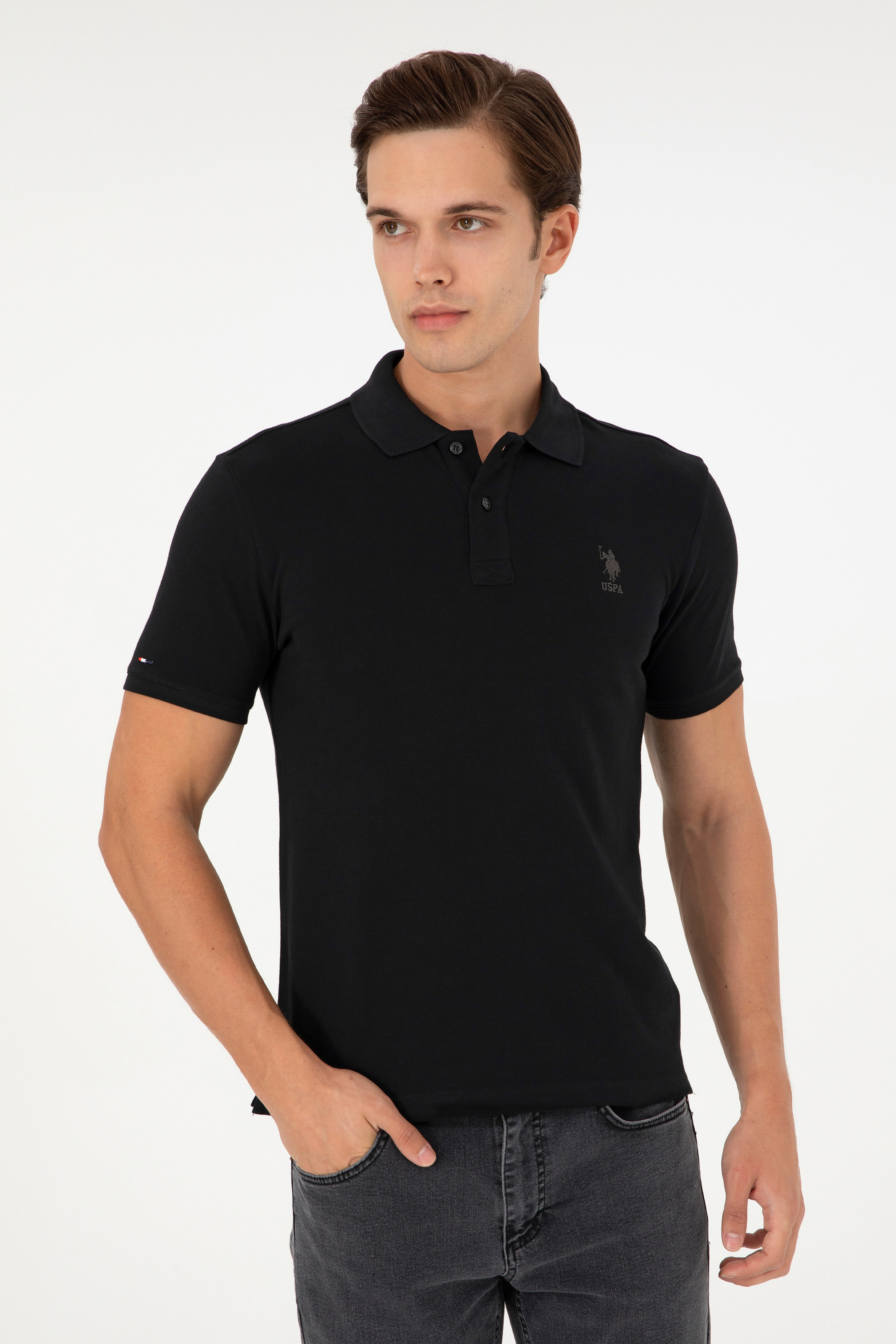 Erkek Siyah Basic Tişört - Image 3