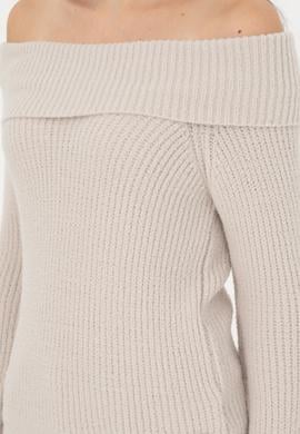 Kadın Taş Kayık Yaka Kazak - 50293116024