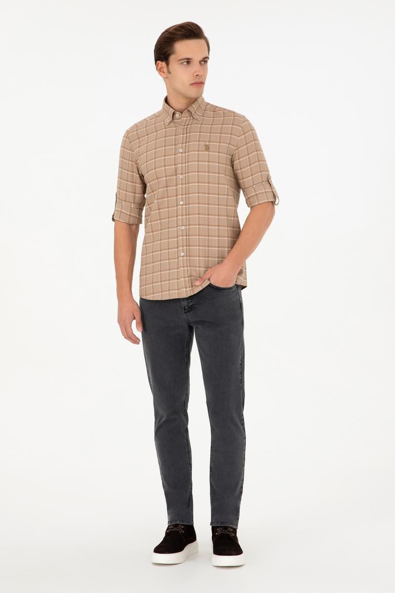 Erkek Kum Uzun Kollu Gömlek - 50296615007