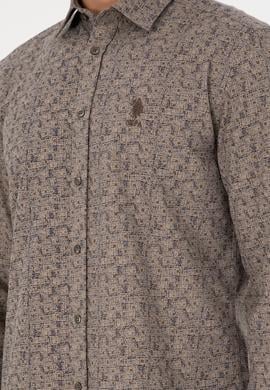 Erkek Kum Uzun Kollu Gömlek - 50296608034