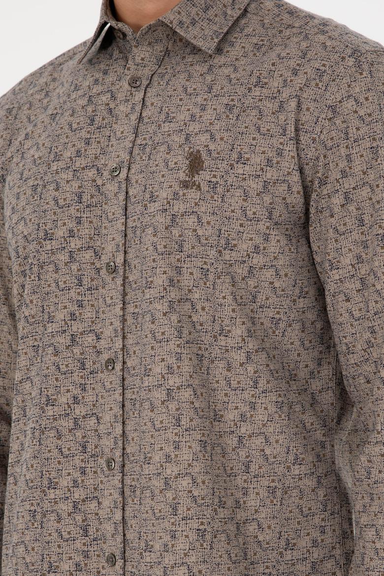 Erkek Kum Uzun Kollu Gömlek - 50296608034