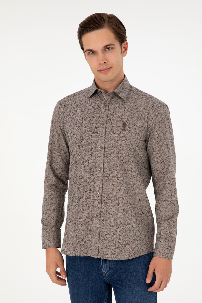 Erkek Kum Uzun Kollu Gömlek - 50296608034