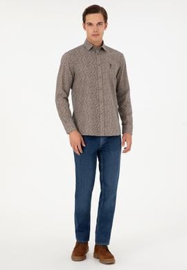 Erkek Kum Uzun Kollu Gömlek - 50296608034