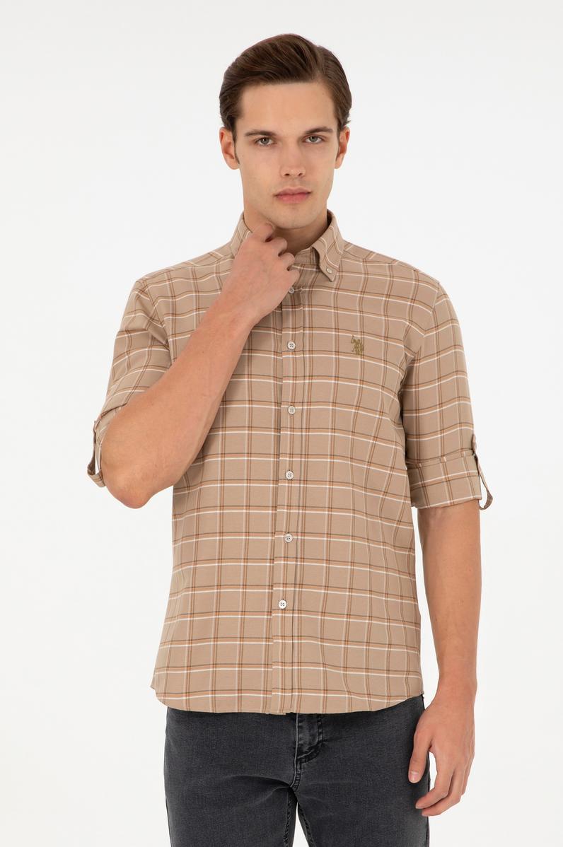 Erkek Kum Uzun Kollu Gömlek