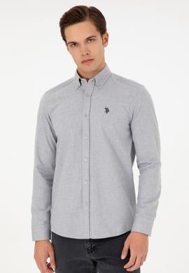 Erkek Gri Uzun Kollu Gömlek - 50296626034