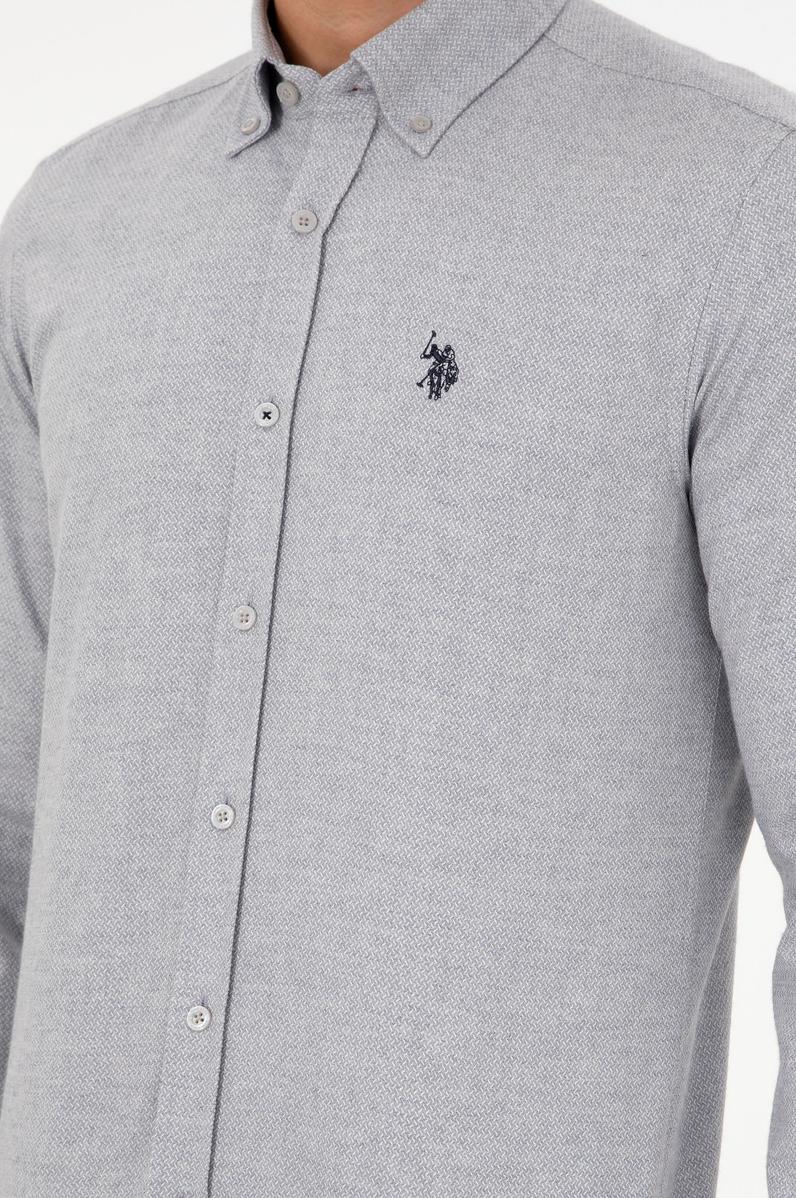 Erkek Gri Uzun Kollu Gömlek