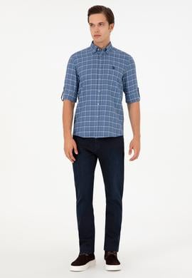 Erkek Saks Uzun Kollu Gömlek - 50296615016