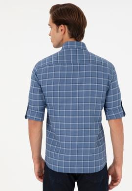 Erkek Saks Uzun Kollu Gömlek - 50296615016